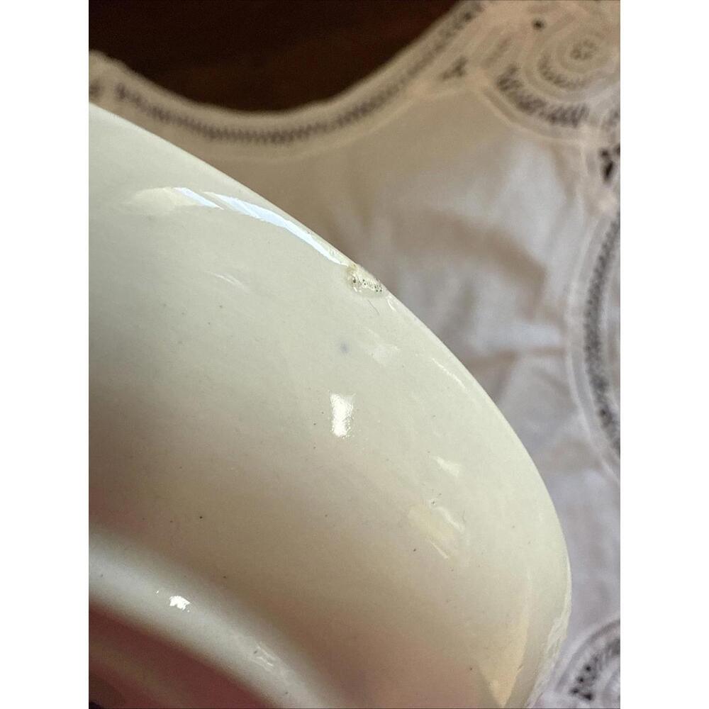 Antique Wedgwood Ferrara Demitasse Teacup &  Saucer Blue Ships Floral England - Picture 14 of 15